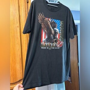 #206 Harley-Davidson Black Tee with Eagle and Flag